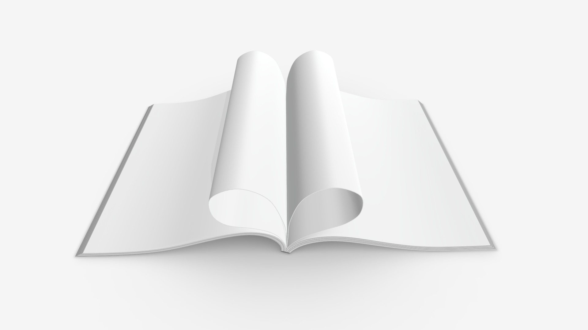3D model magazine opened 05 - This is a 3D model of the magazine opened 05. The 3D model is about a stack of white books.