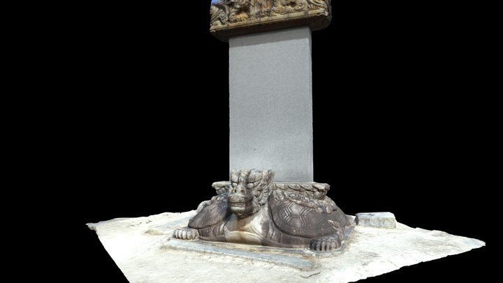 Ancient Korean temple stone sculpture 3D Model