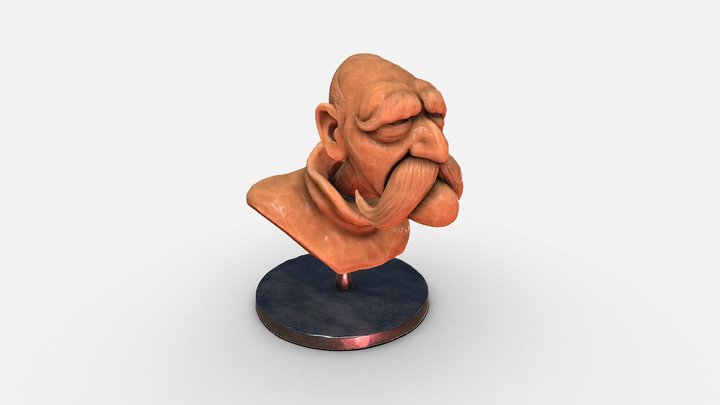 Old man statue 3D Model