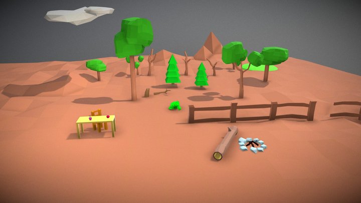 Lowpolyscene 3D Model