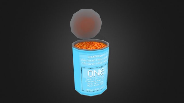 Pixel Art Super Tasty Beans (open) 3D Model