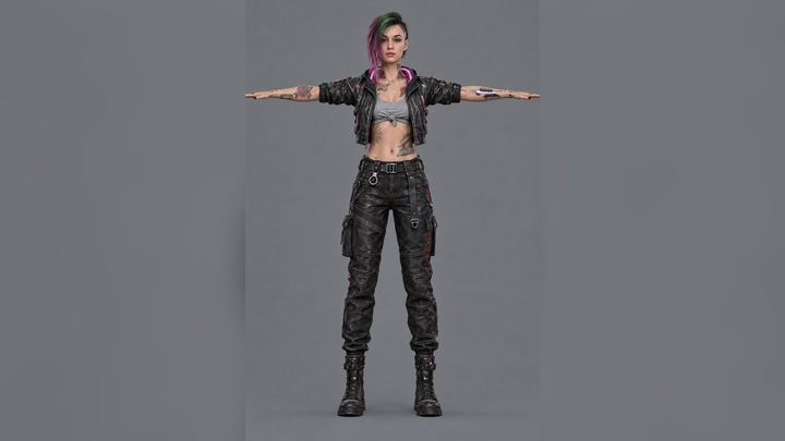 Judy Alvarez (Cyberpunk 2077) T-Pose 3D Model