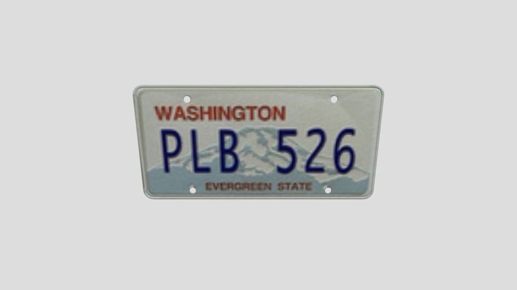 Washington Licence Plate Pl