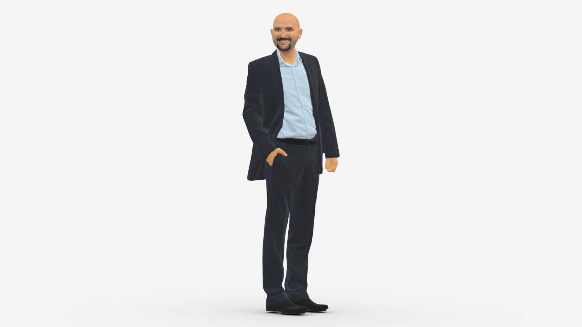 Cheerful bald man in business suit 0309 - Buy Royalty Free 3D model by  3DFarm [2921b33] - Sketchfab Store