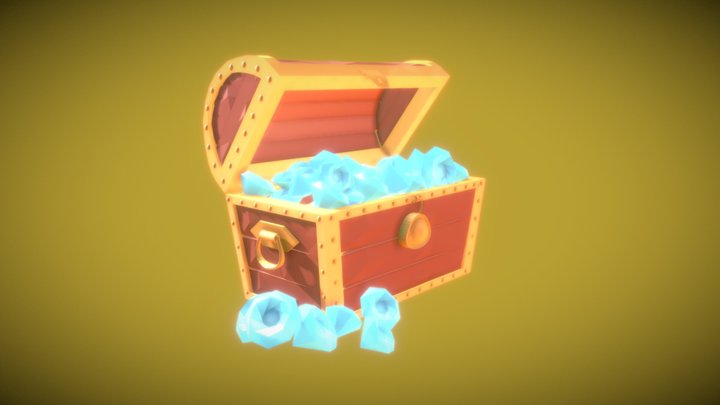 Treasure chest low poly 3D Model
