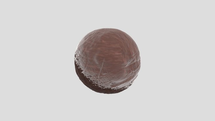 Chocholate Ice Cream Ball 3D Model