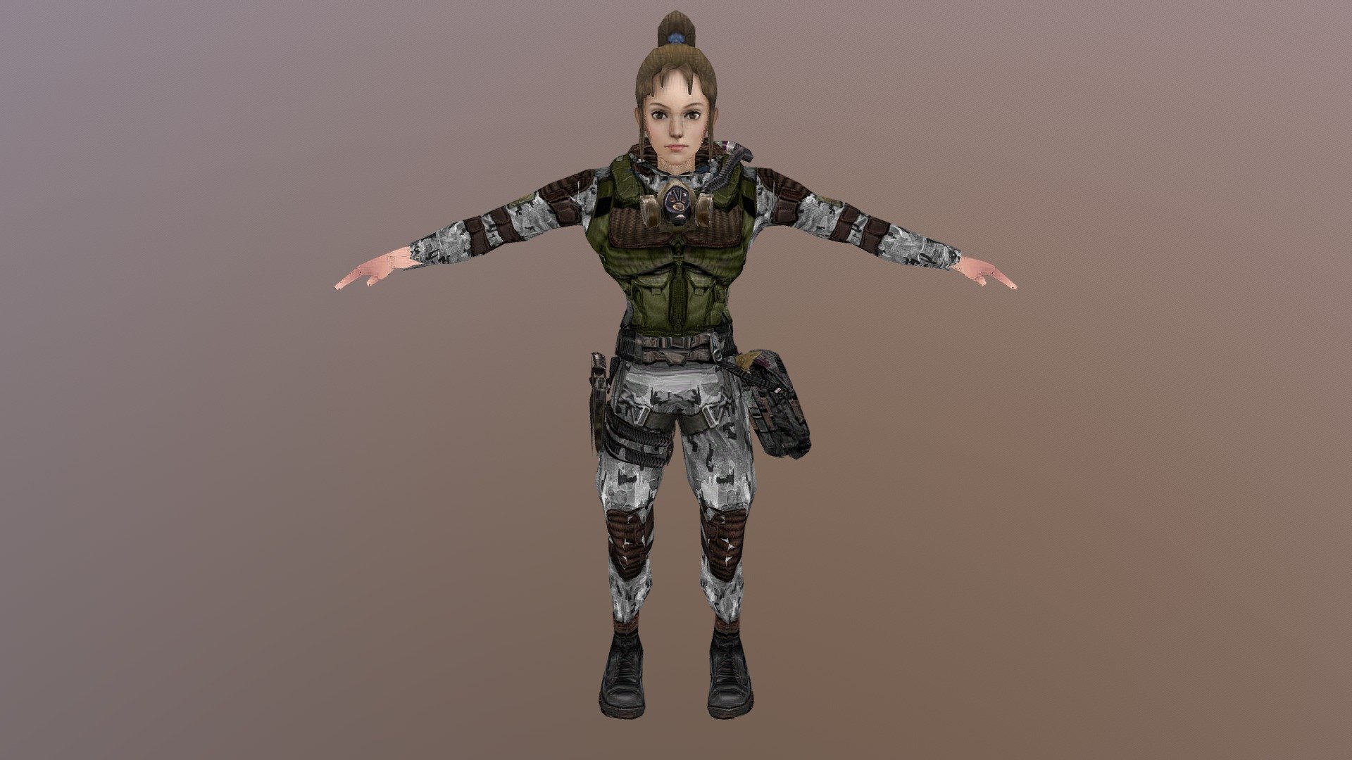 Девушка сталкер в комбинезоне монолита - Download Free 3D model by AniDub_2...