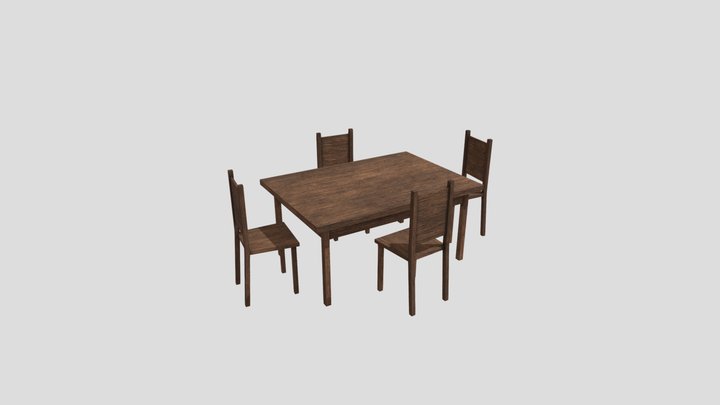Table And Chair 3D Model