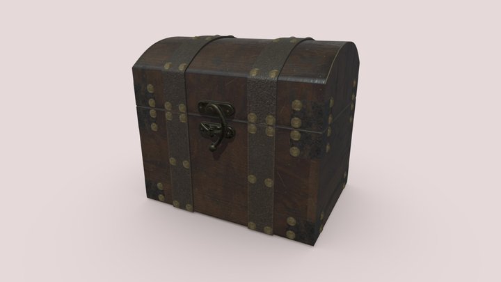 Small Wooden Chest 3D Model