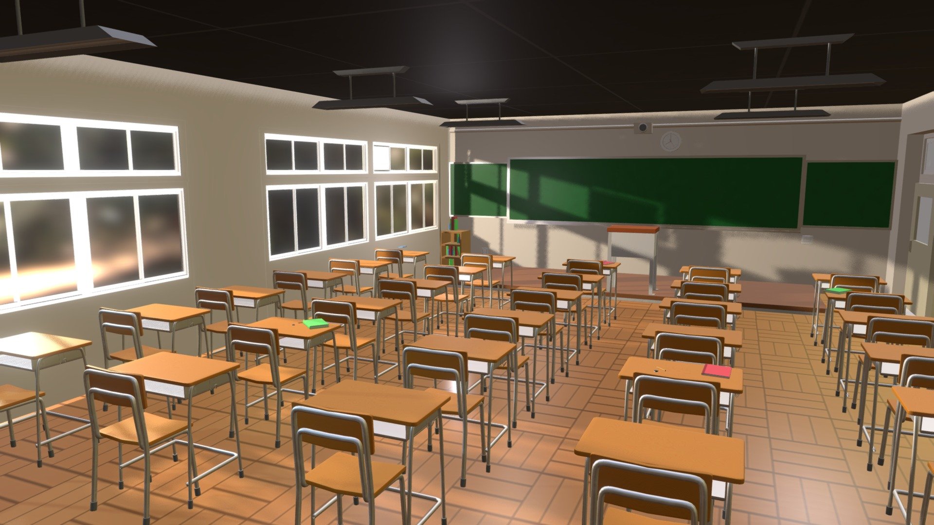 anime-classroom - 3D model by kjll3rvn [4477e6d] - Sketchfab