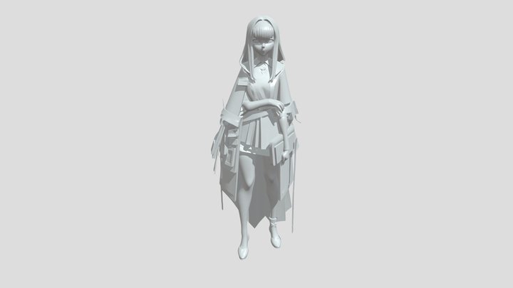 Anime girl in outfit 3D Model