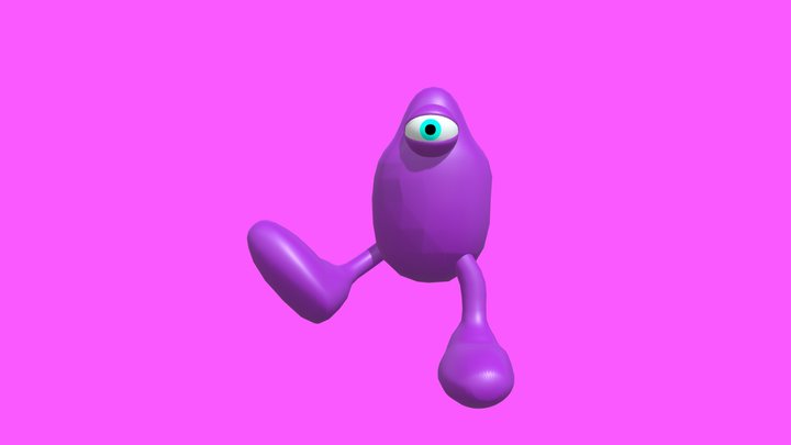 Purple Monster Character 3D Model