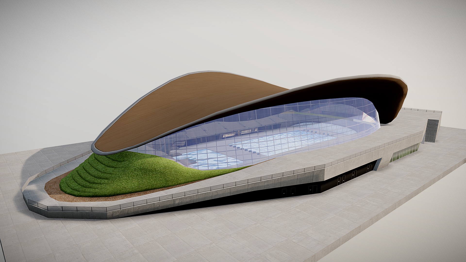 3D model London Aquatic Centre by Zaha Hadid - This is a 3D model of the London Aquatic Centre by Zaha Hadid. The 3D model is about a model of a building.