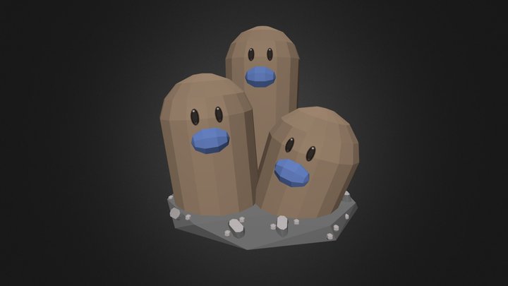 Dugtrio Shiny 3D Model