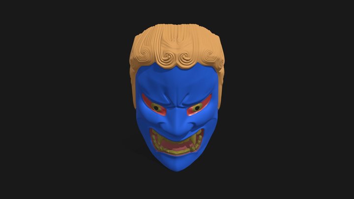 Japanese Noh Mask "Fudo" 3D Model
