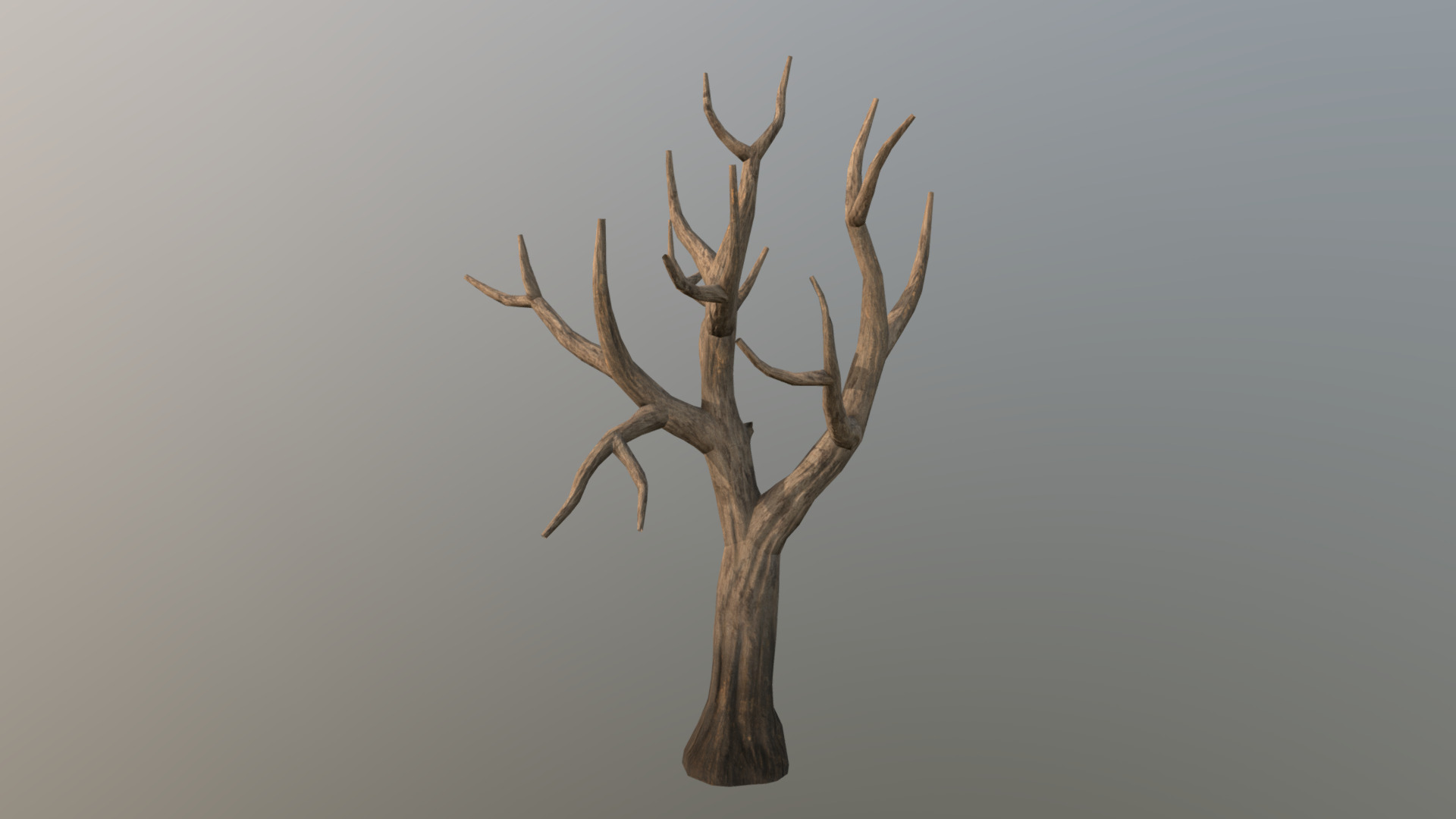 3D model Low Poly Dead Tree 02 - This is a 3D model of the Low Poly Dead Tree 02. The 3D model is about a close up of a deer head.