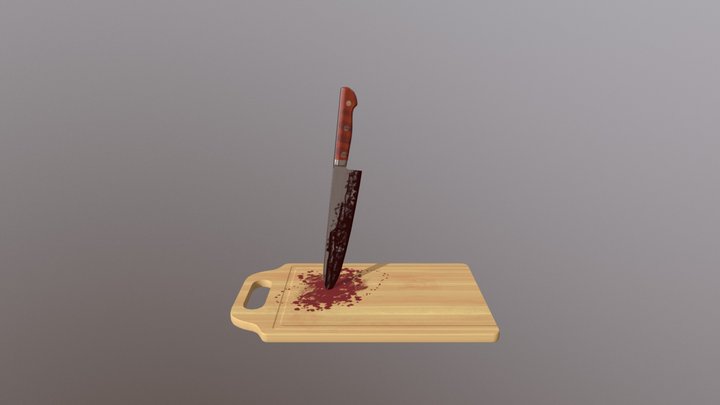 Knife and Board 3D Model