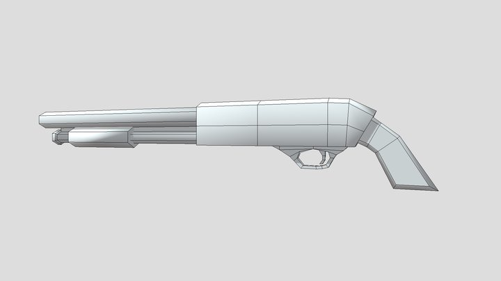 Low Poly Shotgun 3D Model
