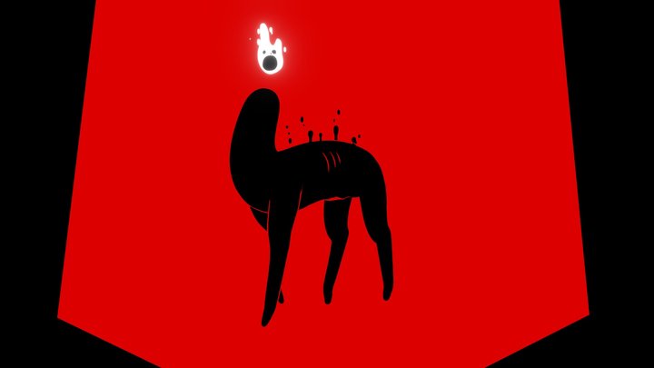 Wolf That Only You Can See (walk cycle) 3D Model