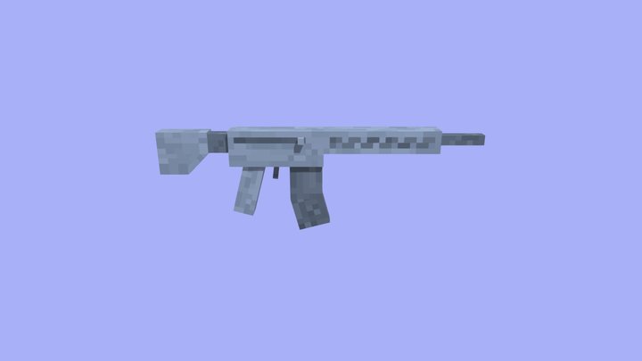 Minecraft-Style AR-15 3D Model