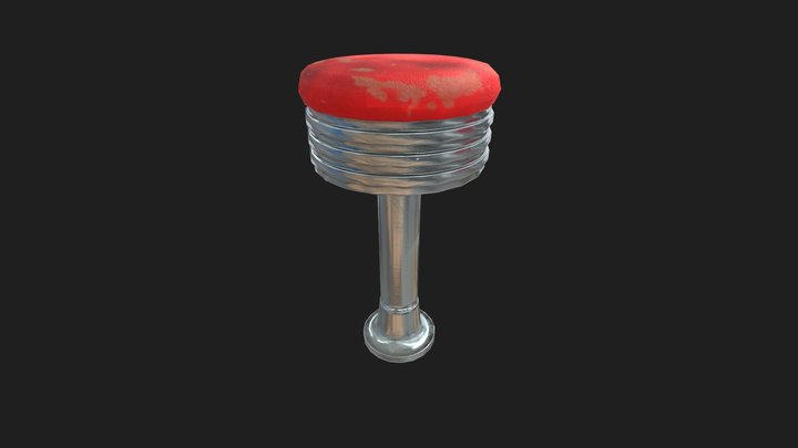 Stool bar realistic 3D Model