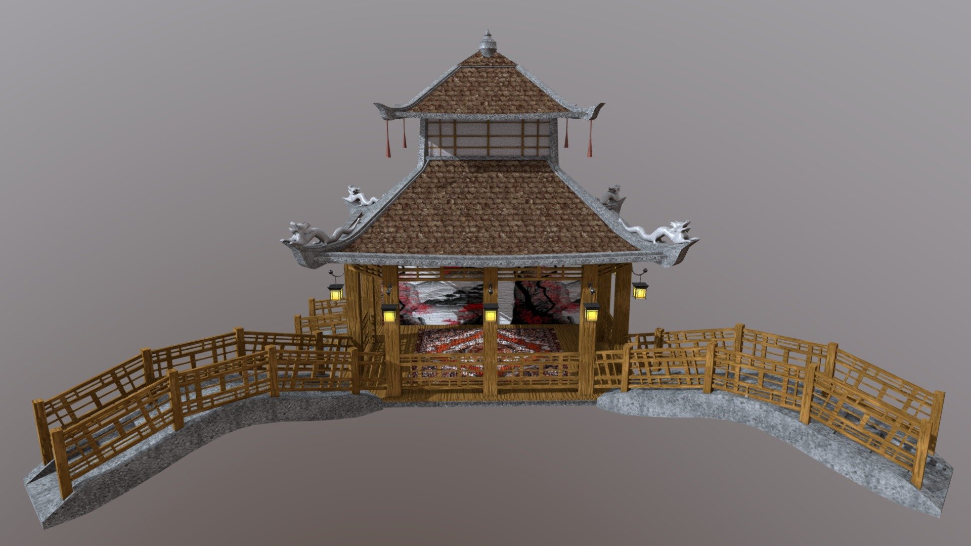Asian Building - Download Free 3D model by Pikas [2944e27] - Sketchfab