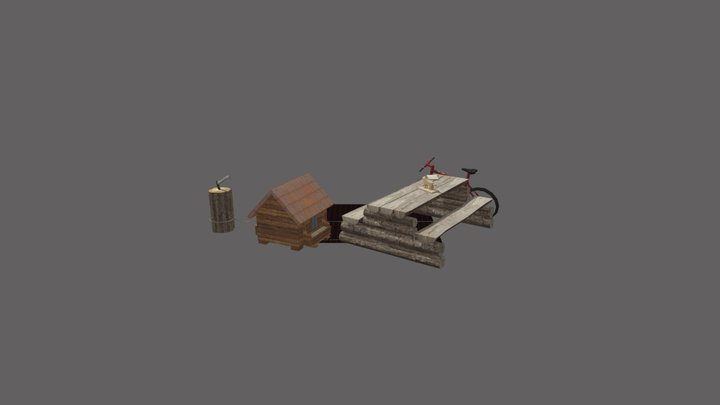 DAE 5 Finished props - ECO HOUSE 3D Model