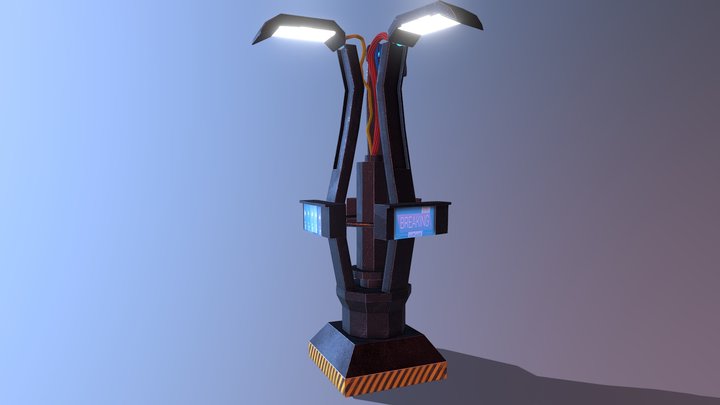 Cyberpunk Streetlight 3D Model