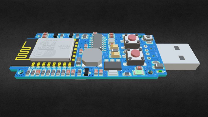 ESP8266 USB STICK 3D Model
