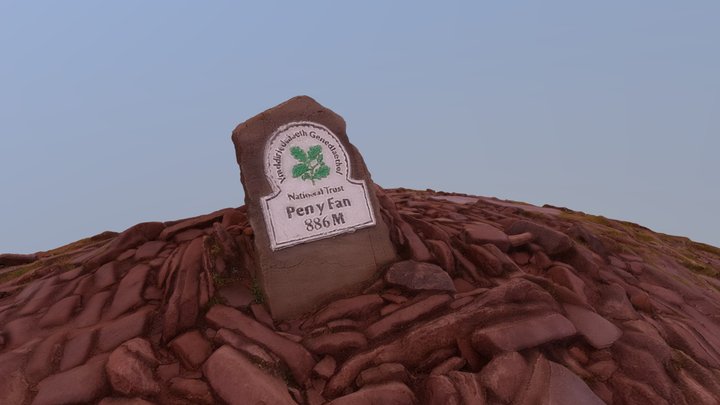 Pen y Fan Mountain Peak 3D Model