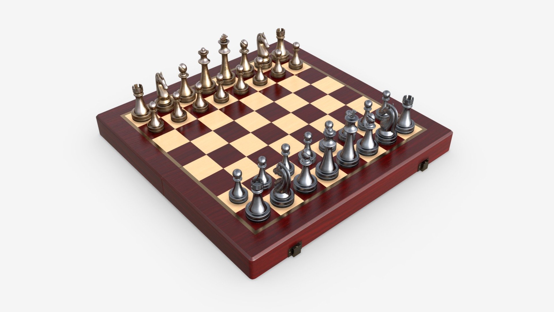 Chessboard with metallic pieces - Buy Royalty Free 3D model by HQ3DMOD ...