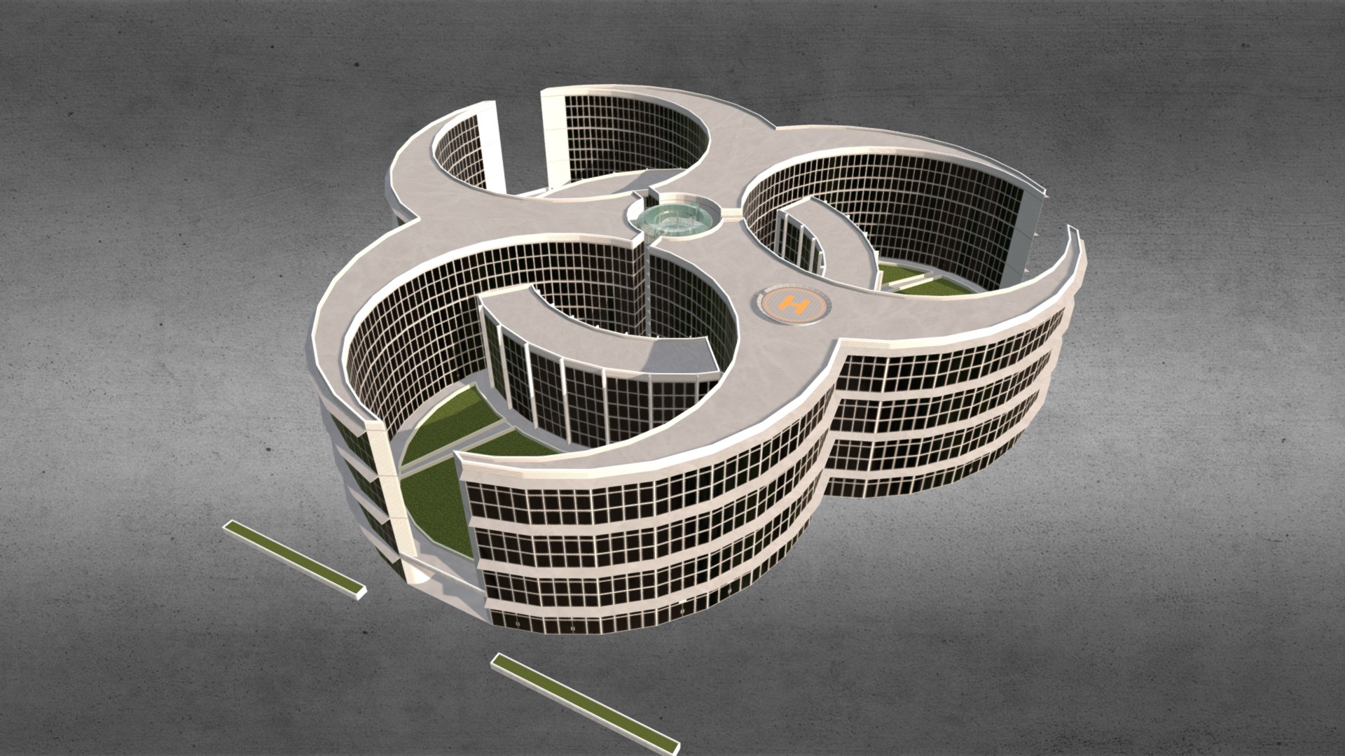 3D model Biohazard Research Center – SciFi Medic-Building - This is a 3D model of the Biohazard Research Center - SciFi Medic-Building. The 3D model is about a close-up of a fan.