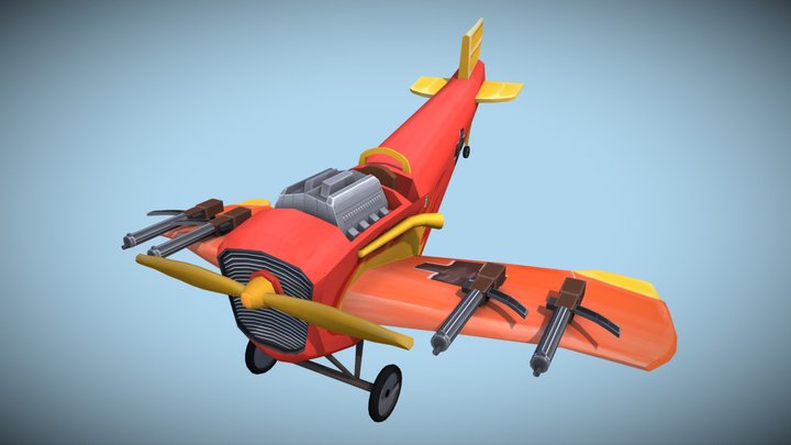 Game Art Plane WWI 3D Model