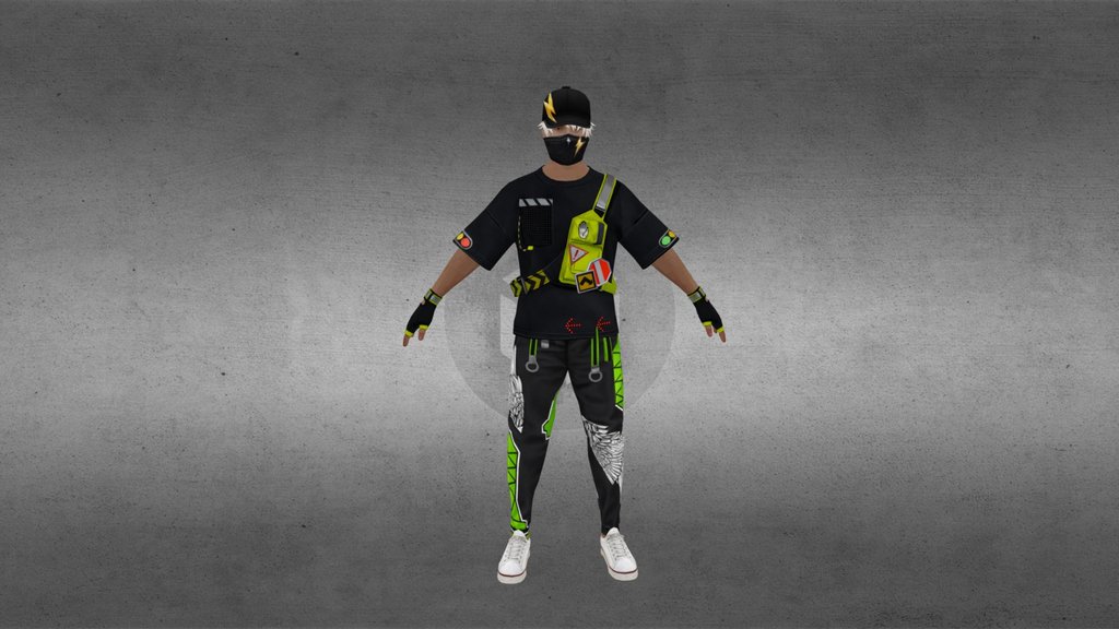 freefire 3d model hiddan ffx