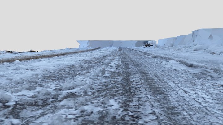 Wet winter road 3D Model