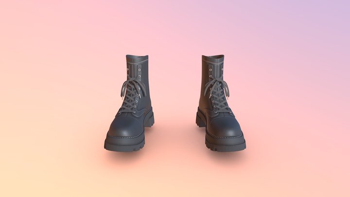 Black boots 3D Model