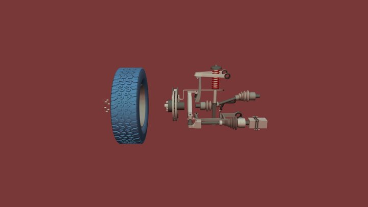Suspension + Brake System Model 3D Model