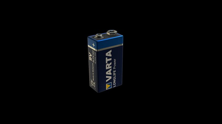 9Volt_Battery_low 3D Model