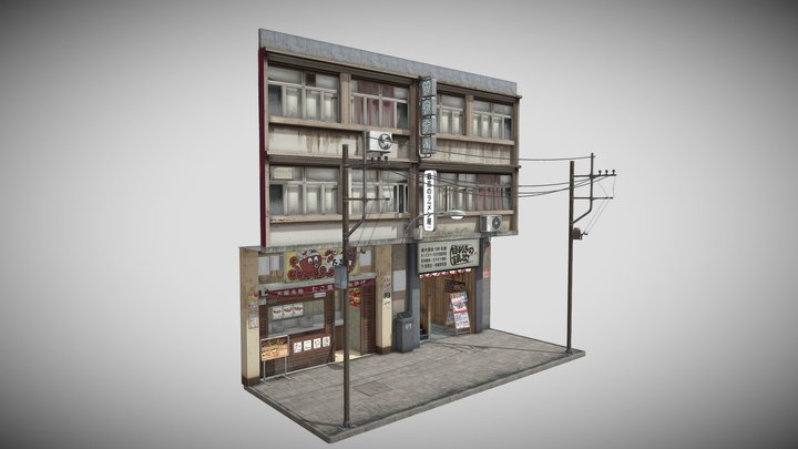 Building Market - Old Japan style 3D Model