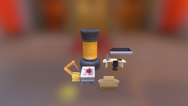 Props for a Game Environment 3D Model
