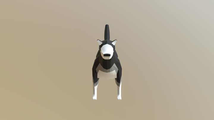 Low Poly Husky Dog 3D Model