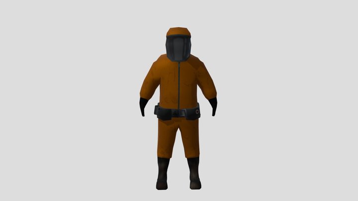 A man in chemical protection 3D Model