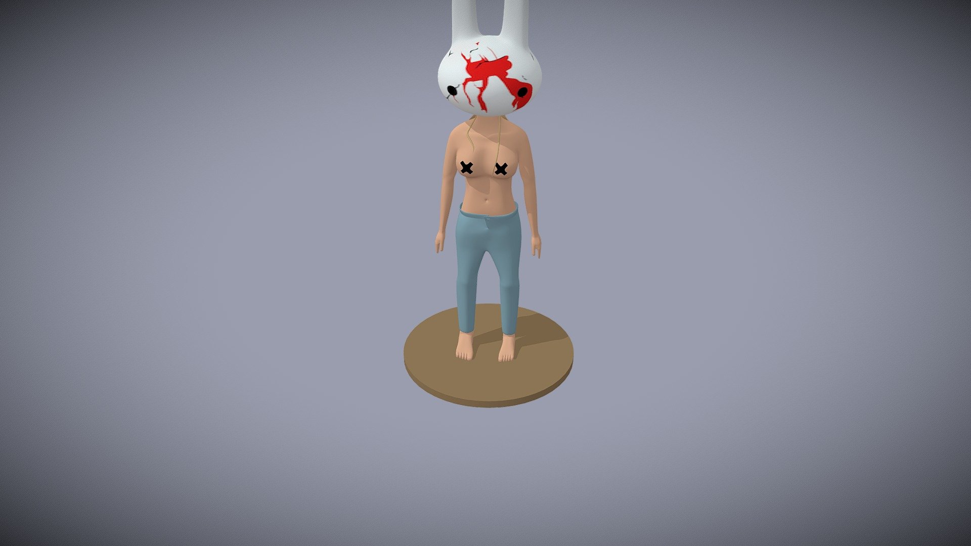 woman in rabbit mask — Sketchfab embed 3D viewer