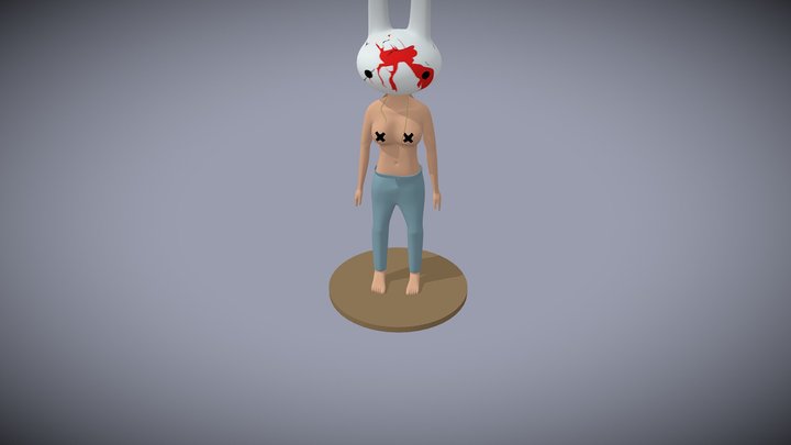 woman in rabbit mask 3D Model