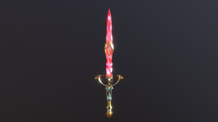 Rose Crystal Sword 3D Model