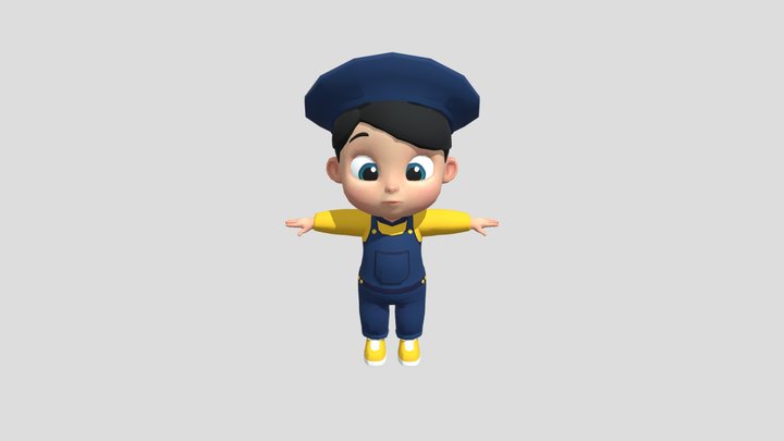 Painter _Rigged Character _Variation 02 3D Model