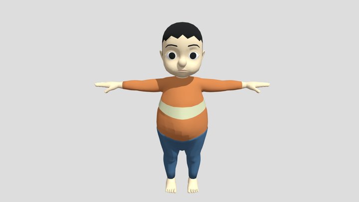 GIAN FROM DOREAMON CARTOON CHARACTER 3D Model