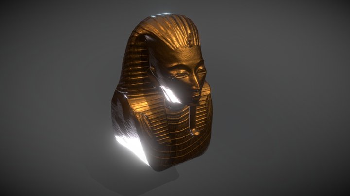 Tutankhamun Head Bust Ornament 3D Model