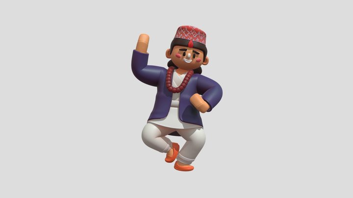 Nepali Man 3D Character 3D Model