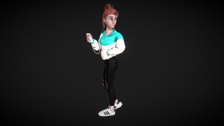 Sun the Music Girl 3D Model